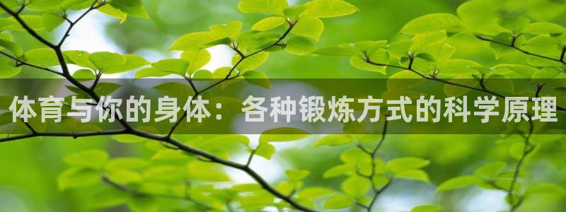 三亿体育网页版：体育与你的身体：各种锻炼方式的科学原理
